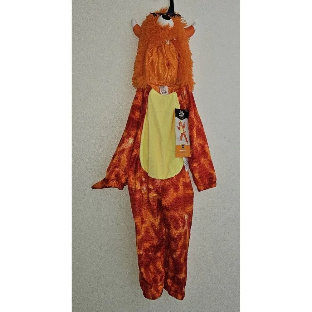 NEW Orange Monster Halloween Costume Toddler 2-3T Hooded Jumpsuit Hyde & Eek